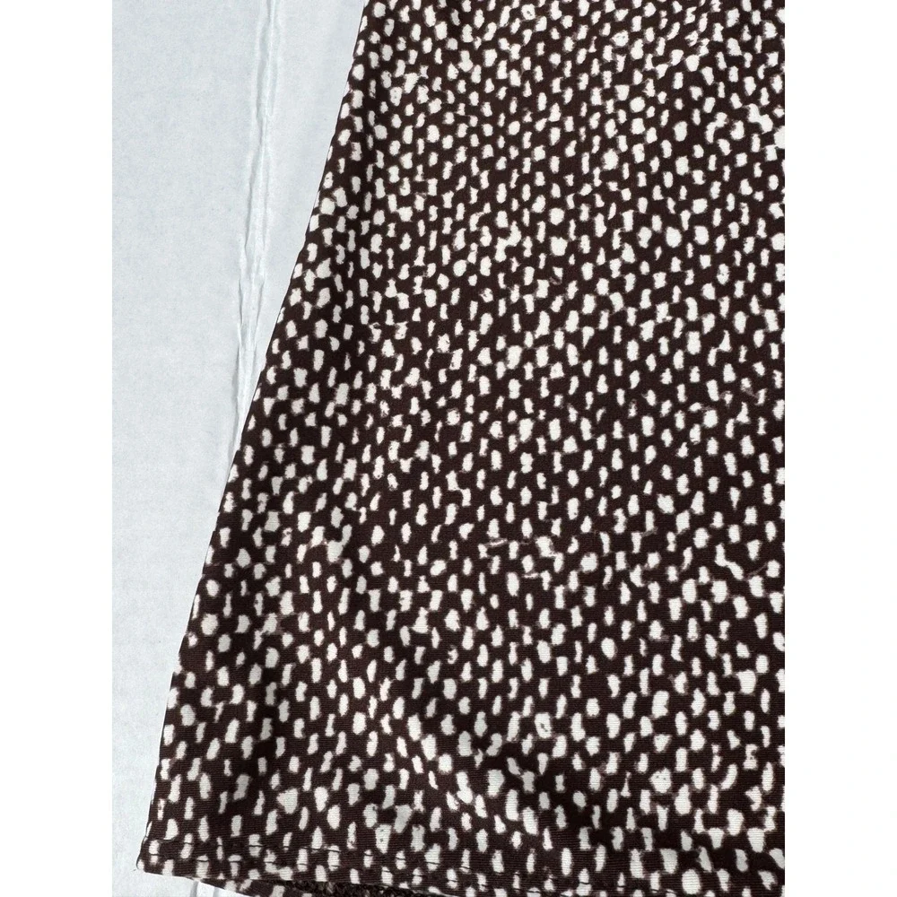 Tapemeasure Womens Brown White Dot Print Tank Top Large Athletic Workout